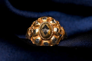 Antique 18th century Spanish rose and table cut diamond cluster ring