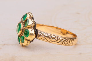 17th Century Gold Emerald Ring