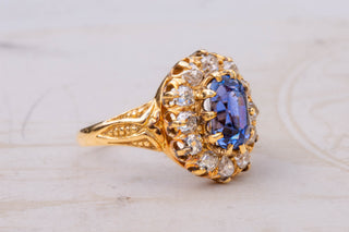 Victorian Sapphire and Diamond Cluster