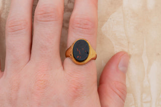 Victorian Bloodstone Locket Signet Ring