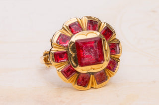 Antique Italian Foiled Rock Crystal Ring