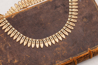 French Gold Amphora Fringe Necklace