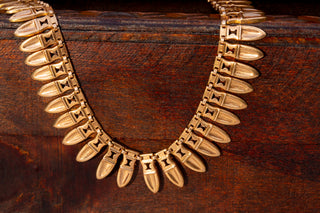 French Gold Amphora Fringe Necklace