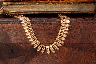 French Gold Amphora Fringe Necklace