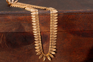 French Gold Amphora Fringe Necklace