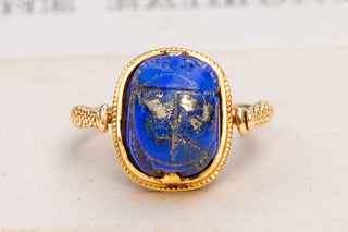 Egyptian Lapis Lazuli Scarab Ring