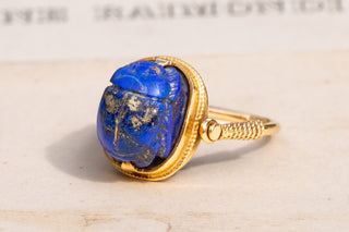 Egyptian Lapis Lazuli Scarab Ring