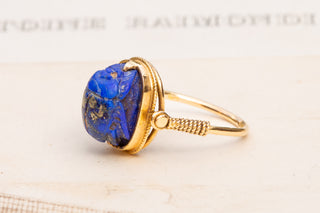 Egyptian Lapis Lazuli Scarab Ring