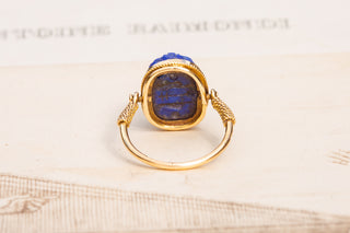 Egyptian Lapis Lazuli Scarab Ring