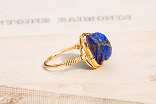 Egyptian Lapis Lazuli Scarab Ring