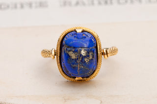 Egyptian Lapis Lazuli Scarab Ring