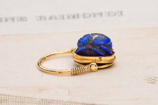 Egyptian Lapis Lazuli Scarab Ring