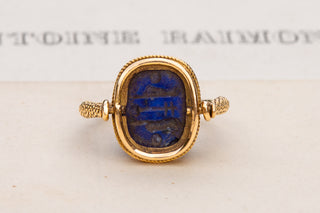 Egyptian Lapis Lazuli Scarab Ring