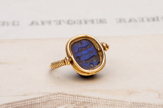 Egyptian Lapis Lazuli Scarab Ring