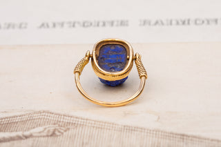 Egyptian Lapis Lazuli Scarab Ring