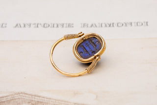 Egyptian Lapis Lazuli Scarab Ring