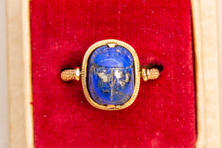 Egyptian Lapis Lazuli Scarab Ring