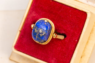 Egyptian Lapis Lazuli Scarab Ring