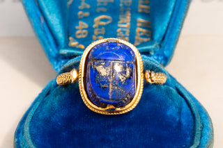 Egyptian Lapis Lazuli Scarab Ring