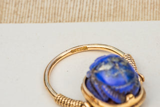 Egyptian Lapis Lazuli Scarab Ring