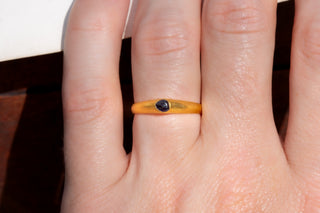 Medieval Sapphire Stirrup Ring