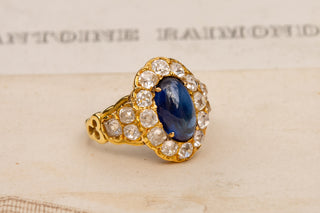 Vintage Sapphire and Diamond Cluster