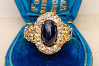 Vintage Sapphire and Diamond Cluster