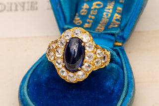 Vintage Sapphire and Diamond Cluster