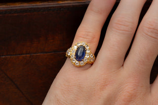 Vintage Sapphire and Diamond Cluster