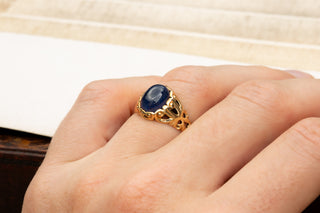 Antique Sapphire Cabochon Ring