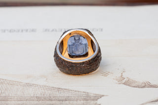 Rare Noble Sapphire and Iron Ring