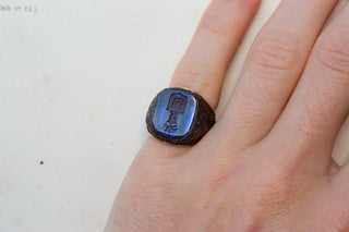 Rare Noble Sapphire and Iron Ring