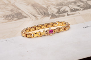 Georgian Ruby and Diamond Bracelet