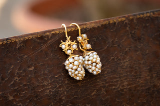 Antique Italian Pearl Grape Earrings