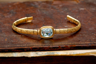 Vintage Gold Aquamarine Bracelet