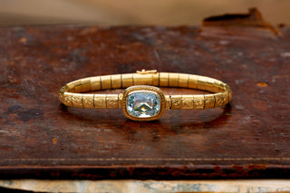 Vintage Gold Aquamarine Bracelet