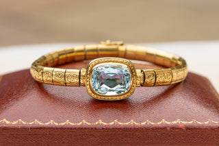 Vintage Gold Aquamarine Bracelet