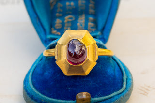 Scarce Medieval Garnet Ring