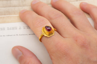 Scarce Medieval Garnet Ring