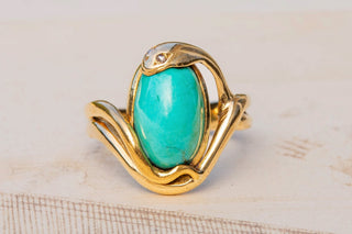 Antique Turquoise Snake Ring