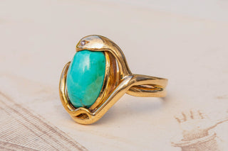 Antique Turquoise Snake Ring