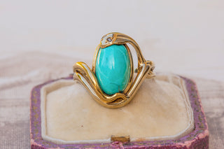 Antique Turquoise Snake Ring