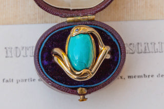 Antique Turquoise Snake Ring