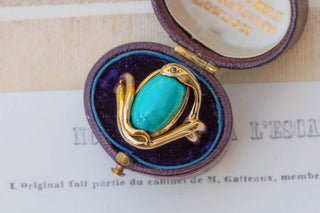 Antique Turquoise Snake Ring