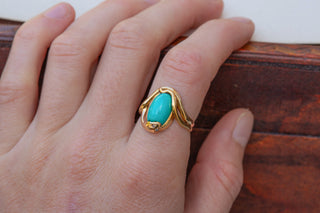 Antique Turquoise Snake Ring