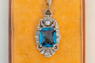 Art Deco Topaz & Diamond Necklace