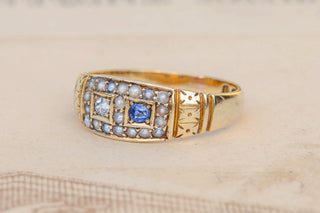 Victorian Sapphire and Diamond Band Ring