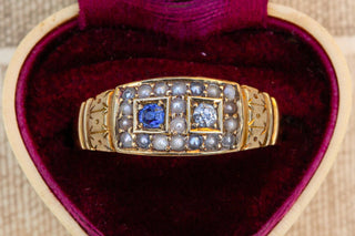 Victorian Sapphire and Diamond Band Ring