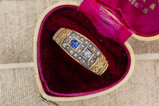 Victorian Sapphire and Diamond Band Ring