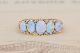 Vintage Opal Half Hoop Ring